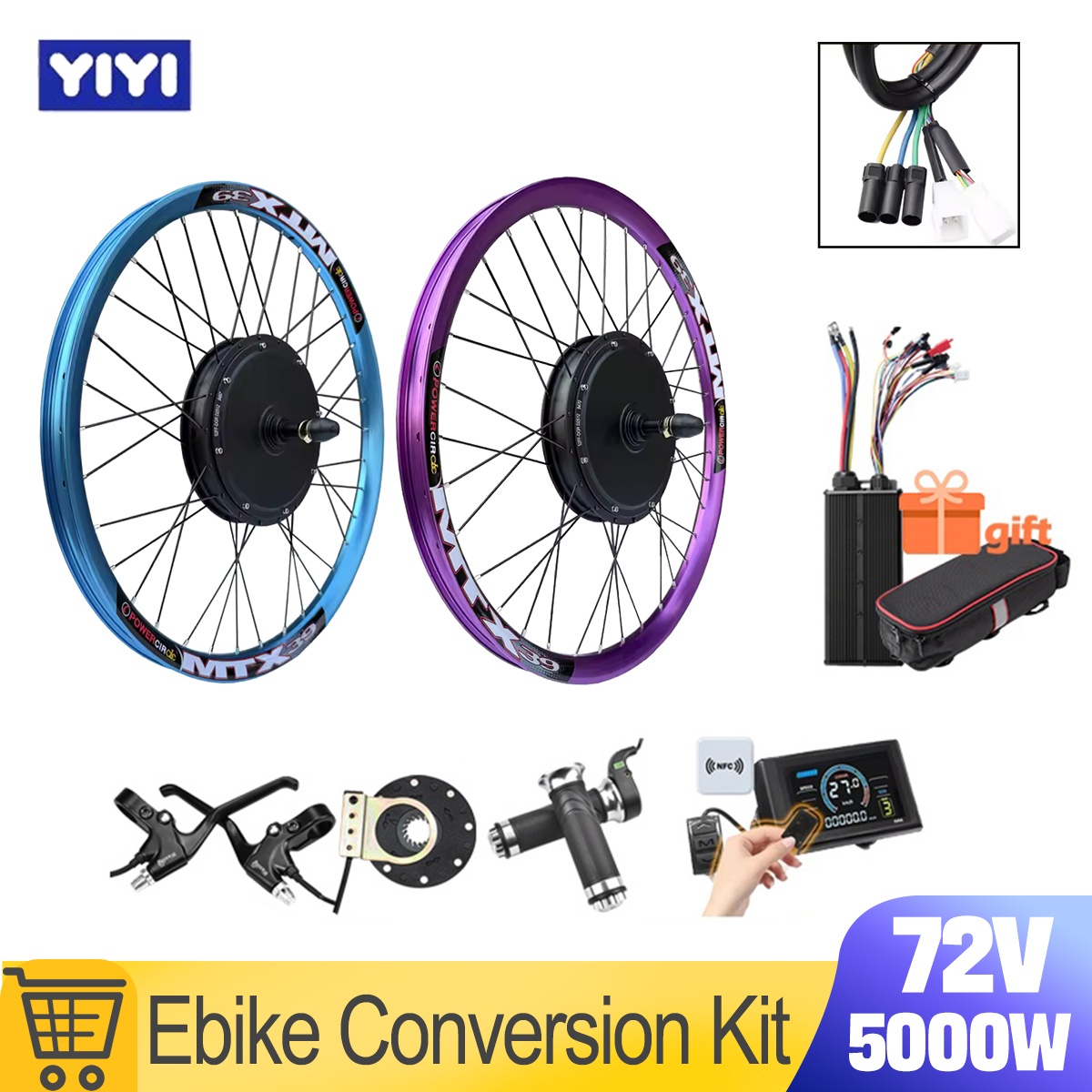 72V 5000W Hub Motor Kit - Yeni MTX39 72V 5000W E-Bisiklet Dönüşüm