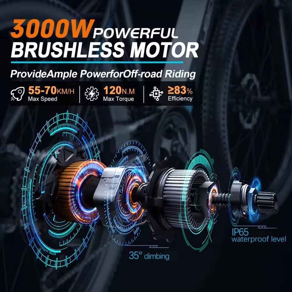 72V 5000W Hub Motor Kit - 48V 2000W E-bisiklet Dönüşüm Parçaları 72V