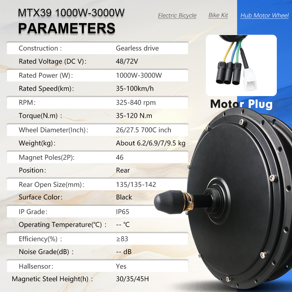 MTX Rim Elektrikli Bisiklet Dö - 72V 5000W Hub Motor Kit incelemesi ve fiyatı