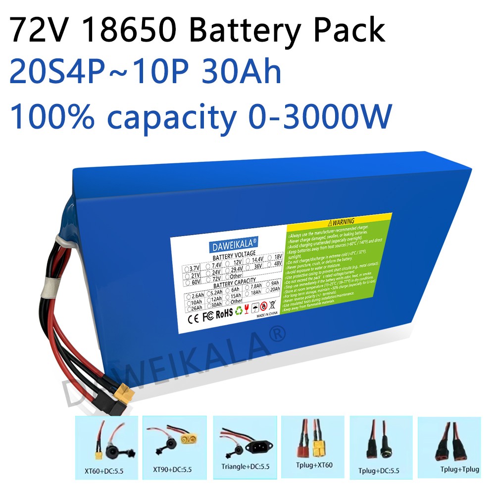 Yeni 72V 12Ah-30Ah 18650 Pil p - Electric Bicycle Battery 72V 30Ah incelemesi ve fiyatı