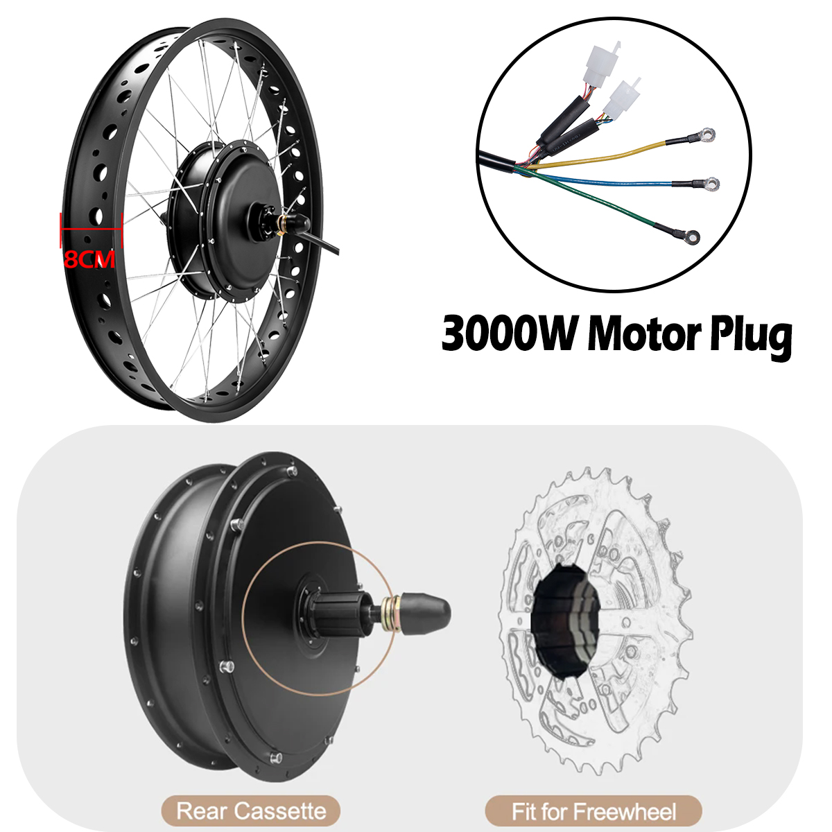 72V 3000W fırçasız dişlisiz gö - 72V 5000W Hub Motor Kit incelemesi ve fiyatı