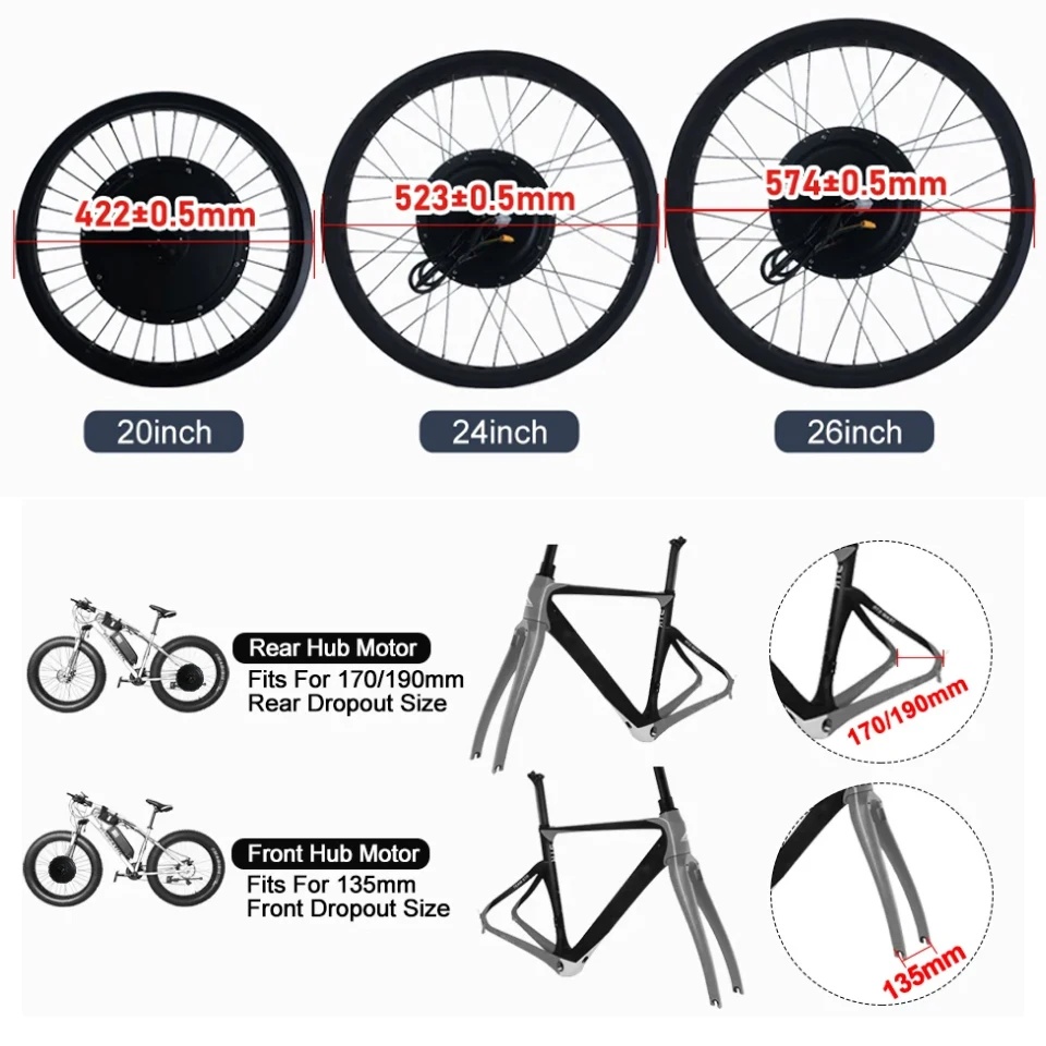 72V 3000W, Geniş Lastikli Kar  - Ebike Conversion Kit 72V 3000W incelemesi ve fiyatı