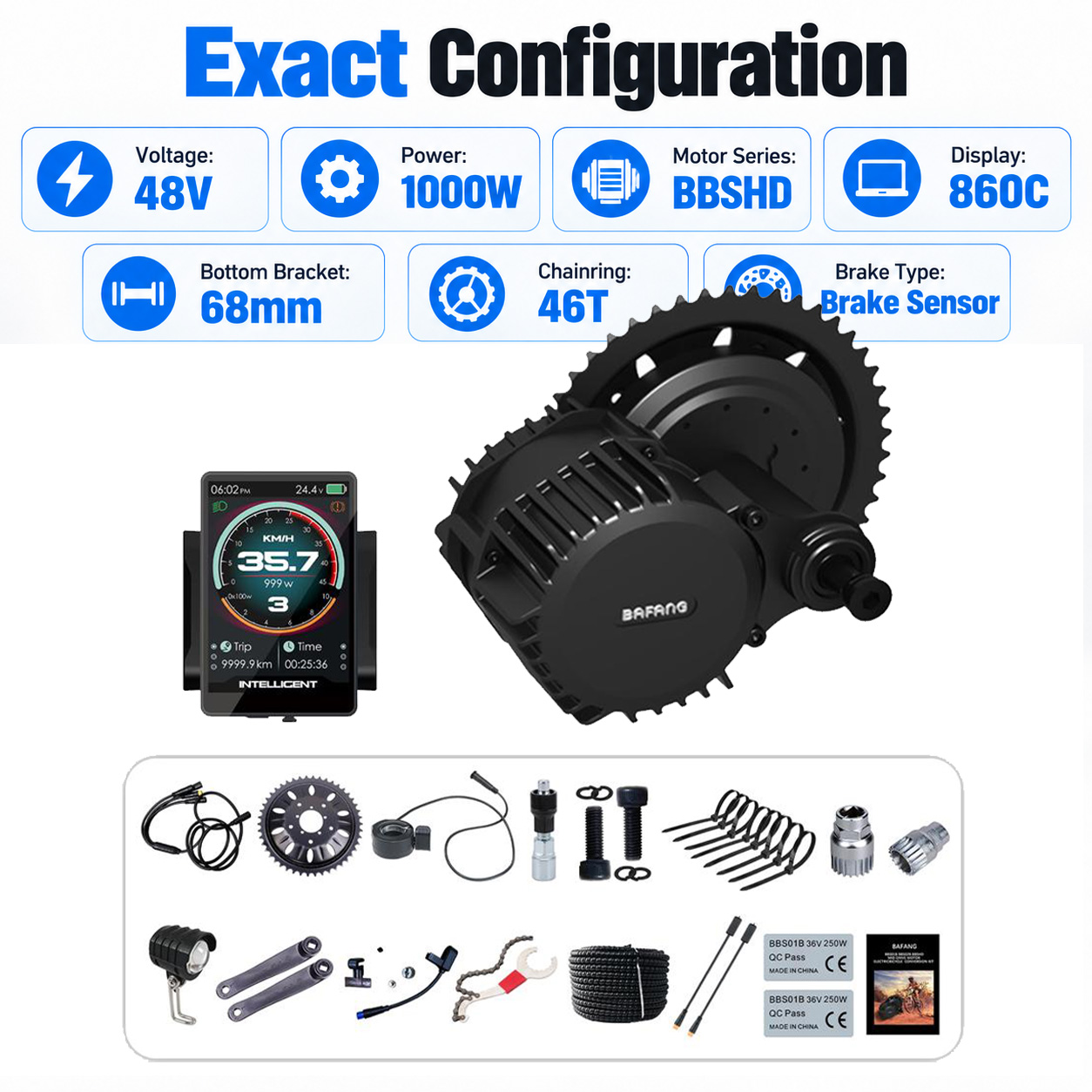 BAFANG 48V 1000W BBSHD Orta Mo - Bafang Bbshd 1000W Conversion Kit incelemesi ve fiyatı