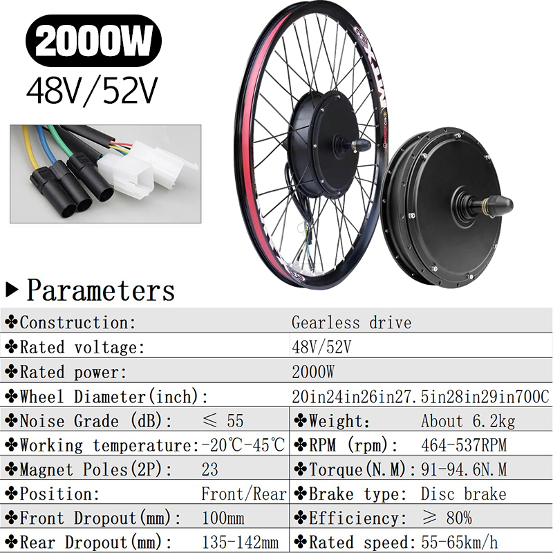 48V 2000W E-bisiklet Dönüşüm P - 72V 5000W Hub Motor Kit incelemesi ve fiyatı